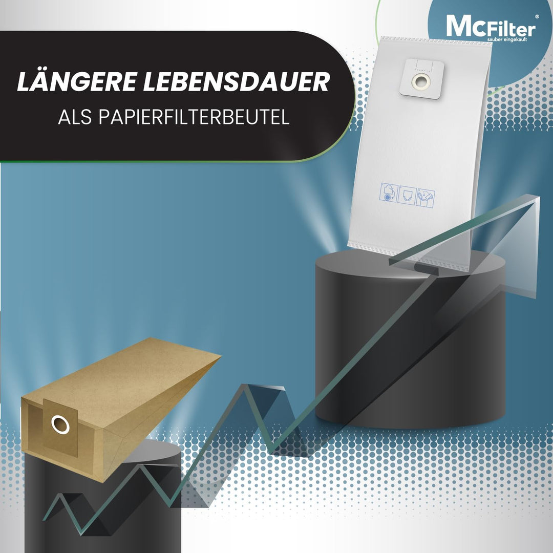McFilter I 10 Staubsaugerbeutel kompatibel mit Cleanfix S 20, SW 20, Taski Bora 12 (8504.150), Vacum