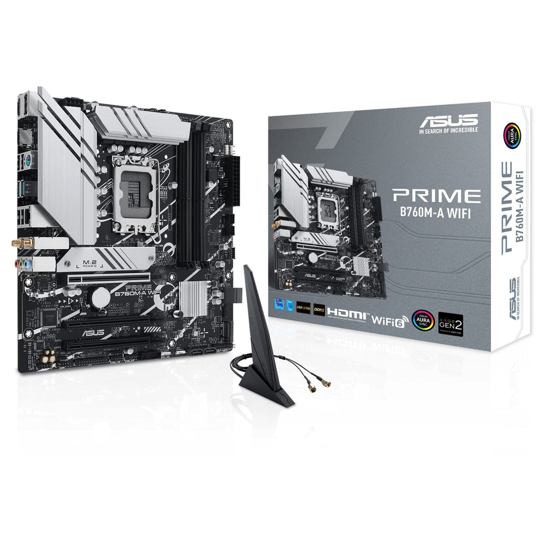 ASUS PRIME B760M-A WIFI Mainboard Sockel Intel LGA 1700 (Intel B760, mATX, DDR5 Speicher, PCIe 4.0,