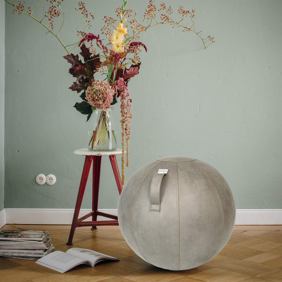 VLUV VEEL Sitzball, ergonomisches Sitzmöbel für Büro und Zuhause, Farbe: Schlamm (Mittelgrau antik),