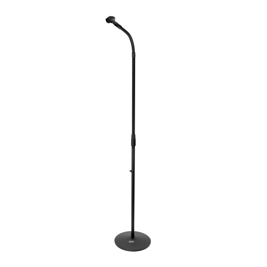 Pyle Mikrofonständer mit Schwanenhals & Rundfuss – Höhenverstellbares Mikrofonstativ 80–152 cm mit 5