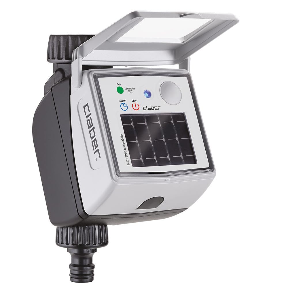 Tempo myAquaSolar Claber, Automatischer Ein-Wege-Bewässerungscomputer mit integriertem Photovoltaikm