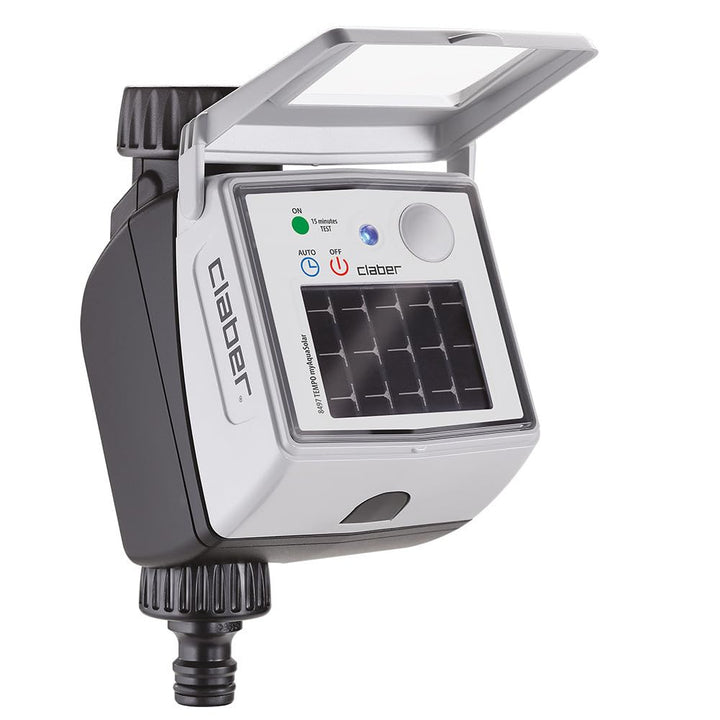 Tempo myAquaSolar Claber, Automatischer Ein-Wege-Bewässerungscomputer mit integriertem Photovoltaikm