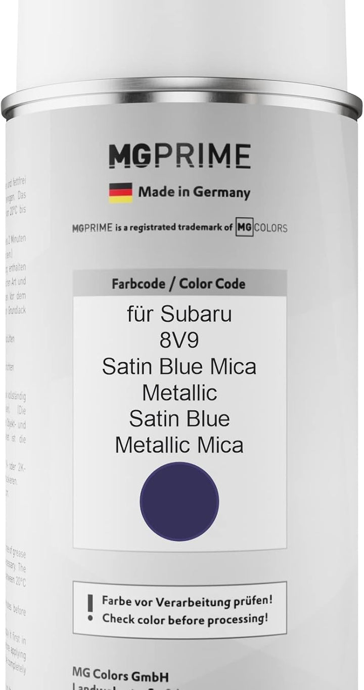 MG PRIME Autolack Sprühdosen Set für Subaru 8V9 Satin Blue Mica Metallic/Satin Blue Metallic Mica Ba