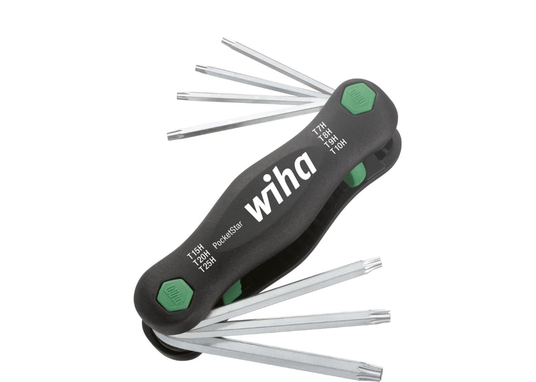 Wiha Multitool PocketStar® TORX® Tamper Resistant (mit Bohrung) 7-tlg. (25128), per Tastendruck, sch
