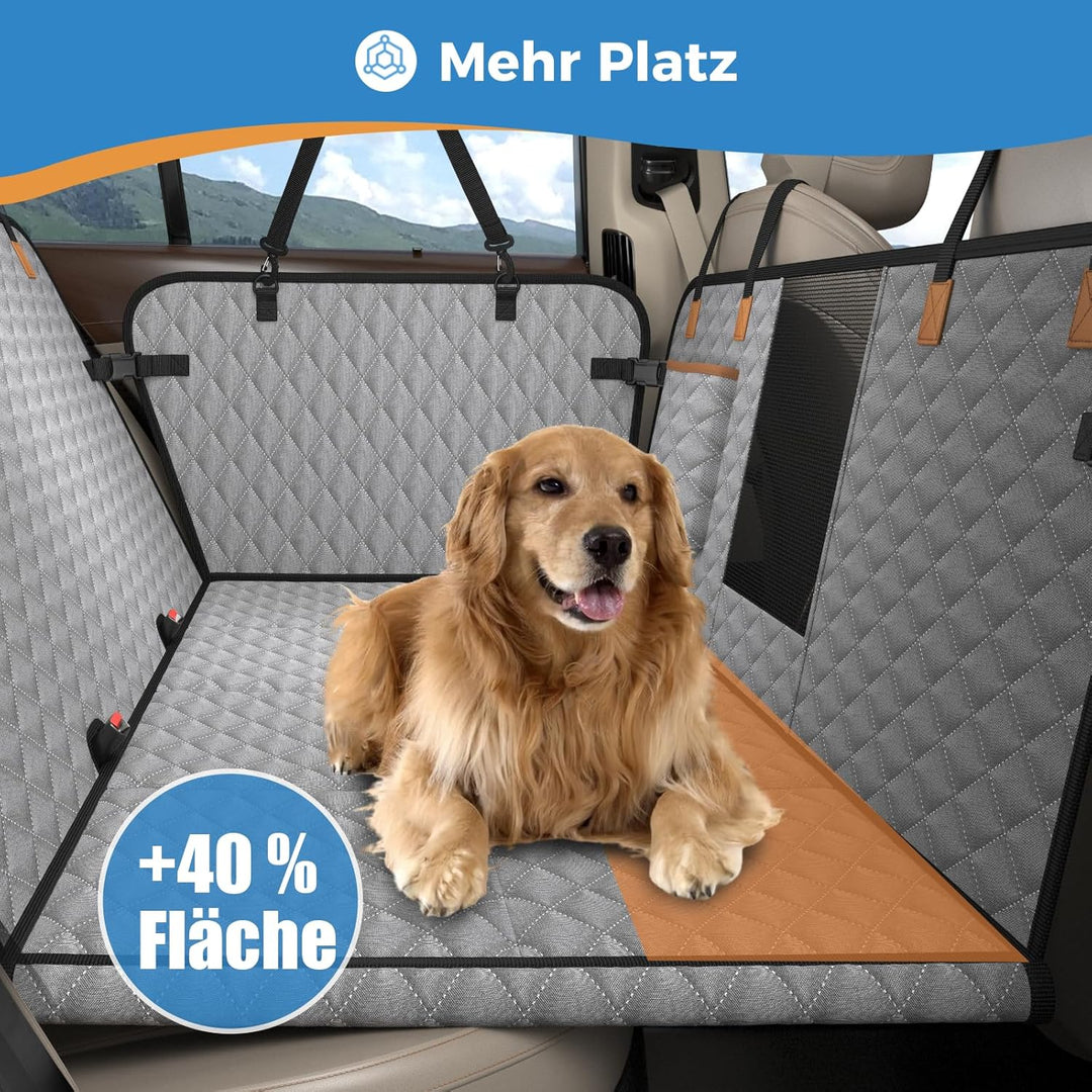 Hundedecke Auto Rücksitz, Wasserdicht, Kratzfest Hunde-Autositz Rücksitz, mit 8 Stabilen Hartholzpla