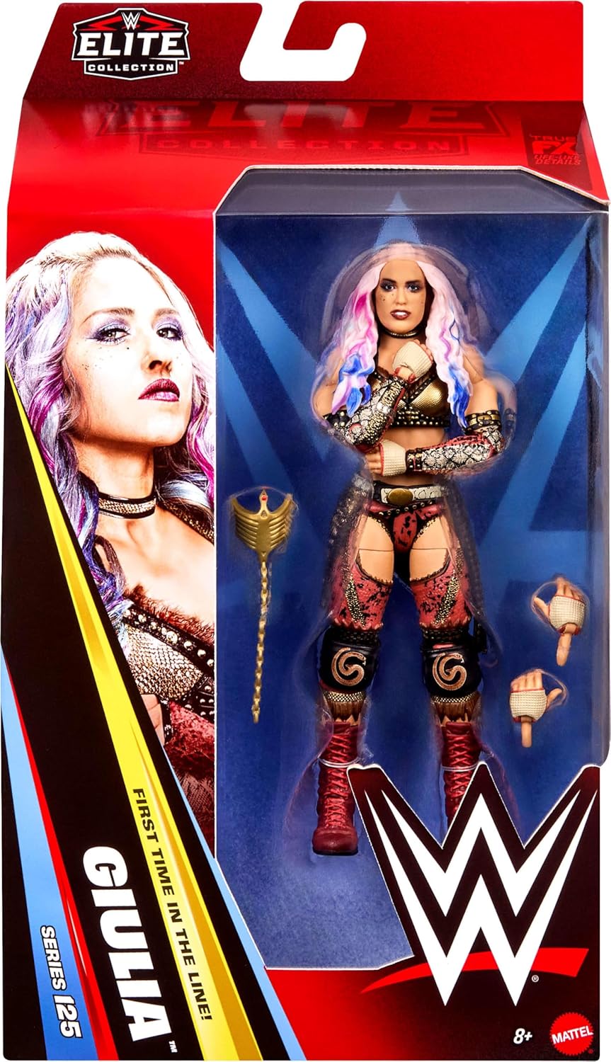Mattel WWE Elite Actionfigur & Zubehör, Serie #125 Set, 15,2 cm grosses Sammlerstück Giulia mit 25 G