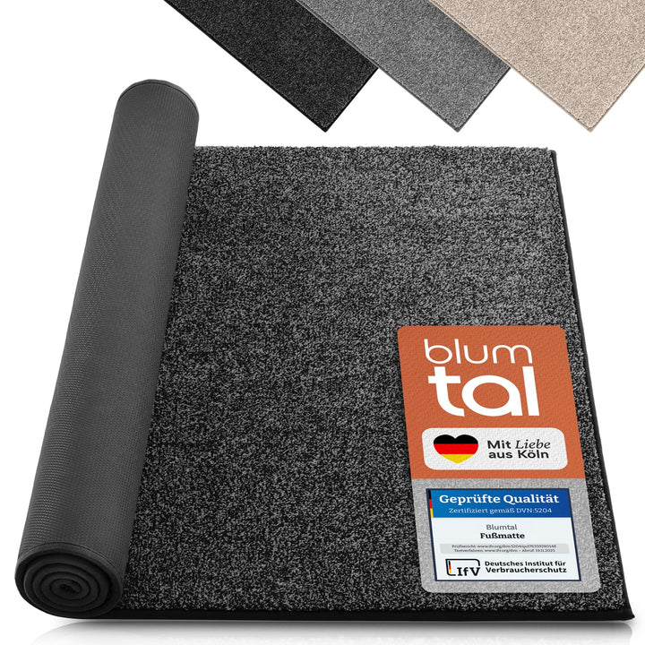 Blumtal Fussmatte 86x150 cm - Mikrofaser Schmutzfangmatte mit wasserdichter TPR-Rückseite - rutschfe
