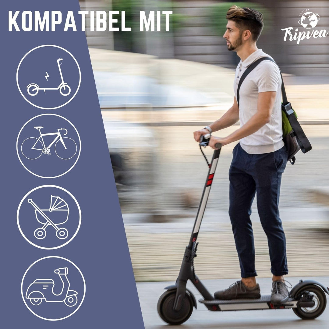 Diebstahlsicherung für Elektroroller, Fahrrad, Kinderwagen, widerstandsfähiges Vorhängeschloss, Dieb