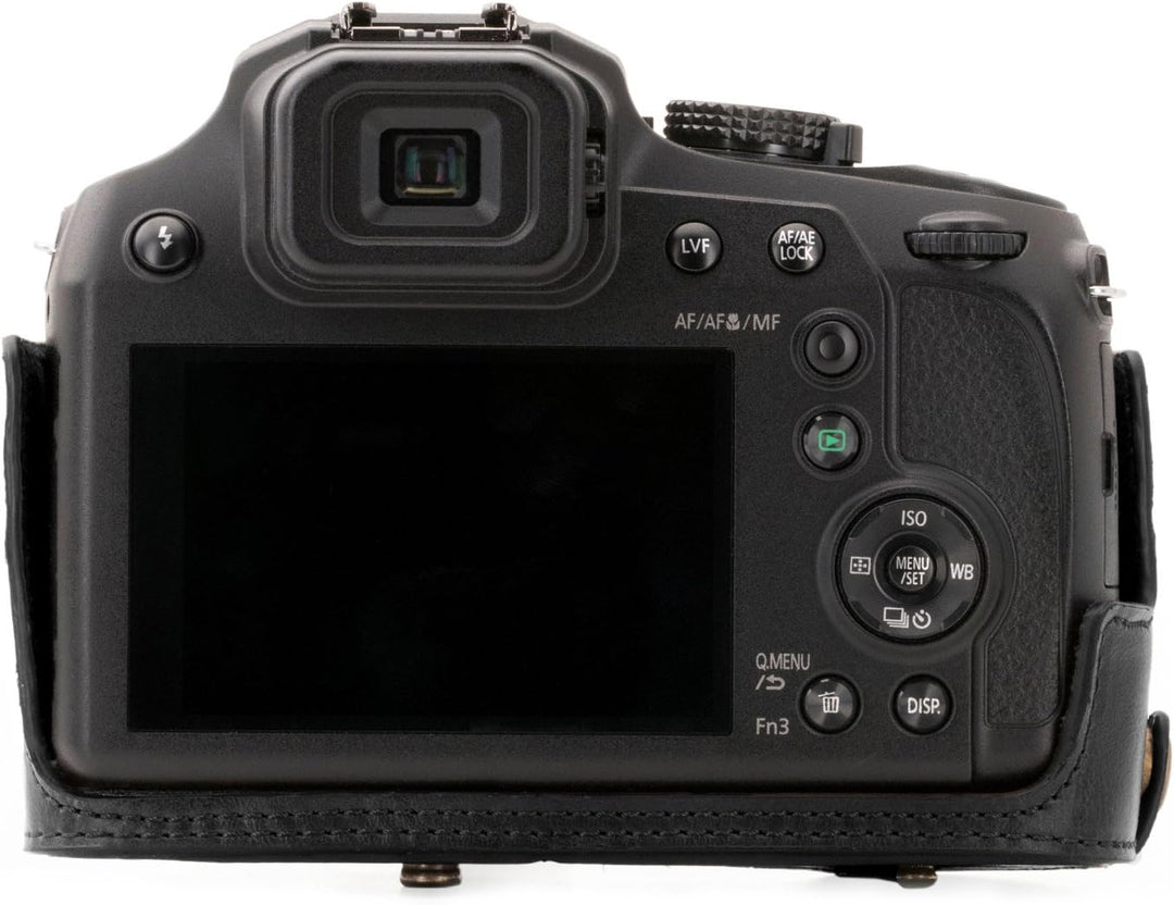 MegaGear Panasonic Lumix DC-FZ80, FZ82 Ever Ready Leder Kamera-Case mit Trageriemen und Batteriezuga