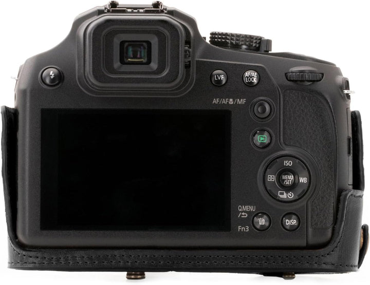 MegaGear Panasonic Lumix DC-FZ80, FZ82 Ever Ready Leder Kamera-Case mit Trageriemen und Batteriezuga