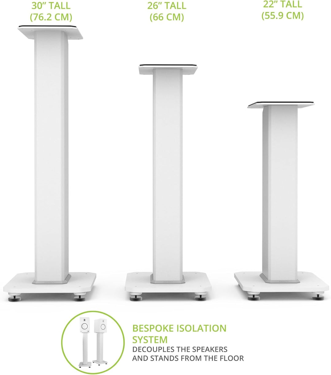 Kanto SX26W Universal Fillable Speaker Floor Stands for Bookshelf Speakers | 26" Tall | Dedicated Ca