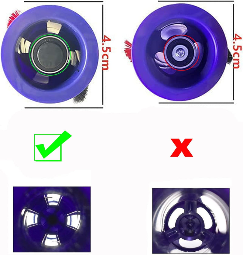 HUAYUWA Ersatz-Bürstenrolle für Teppichbürsten, Reinigungswalze (4-Zinken-Antrieb, d=45 mm), passend