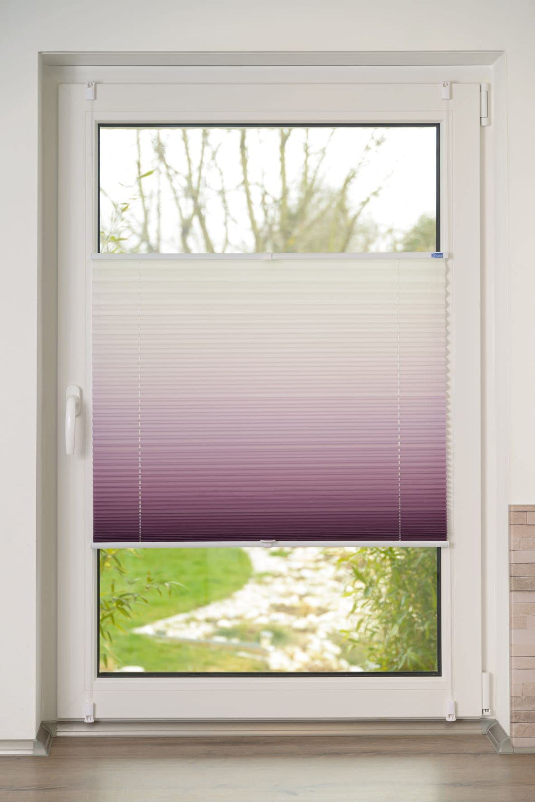 K-home Klemmfix-Plissee Farbverlauf, Polyester, Bordeaux, 80 x 210 cm 80 x 210 cm Bordeaux, 80 x 210