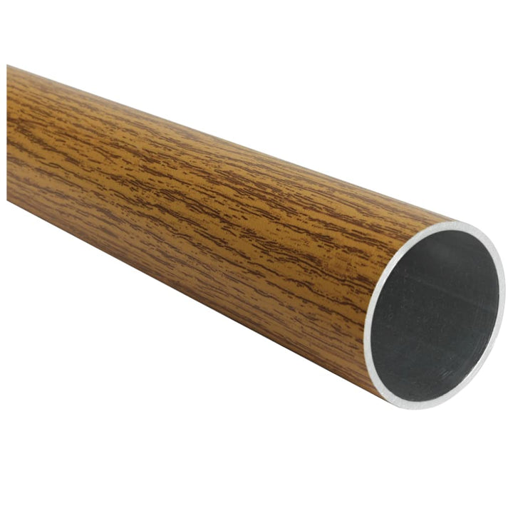TIBU Aluminium Rundrohr Ø 43 x 2 mm Holz - Eiche (hell) Holzdekor Länge: 700 mm / 70 cm / 0,7 m 700