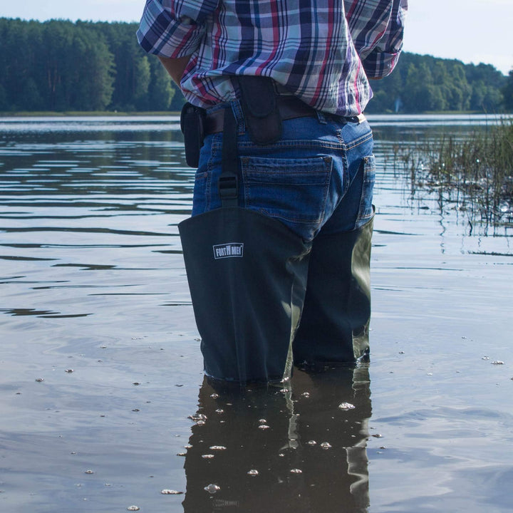 FortMen Watstiefel Herren Anglerhose mit Stiefel wasserdichte Wathose Grösse Gr. 41-47 Lange Watthos