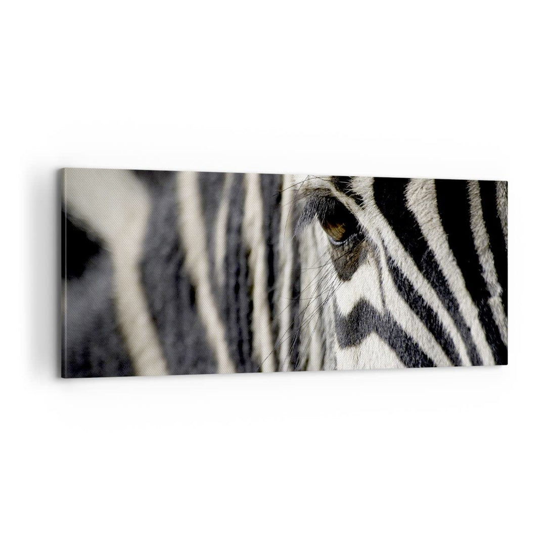 Panorama Bilder auf Leinwand 100x40cm Leinwandbild Zebra Streifen Tierwelt Safari Gross Wanddeko Bil