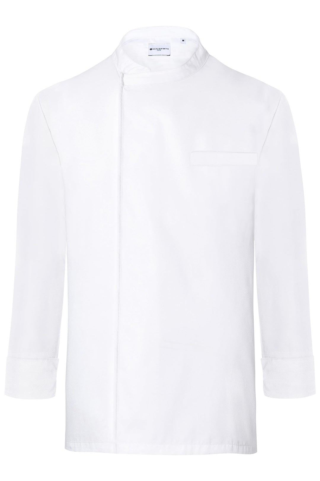 Karlowsky Langarm Überwurf-Kochhemd Basic Damen Herren Unisex 65% Polyester / 35% Baumwolle XS Weiss