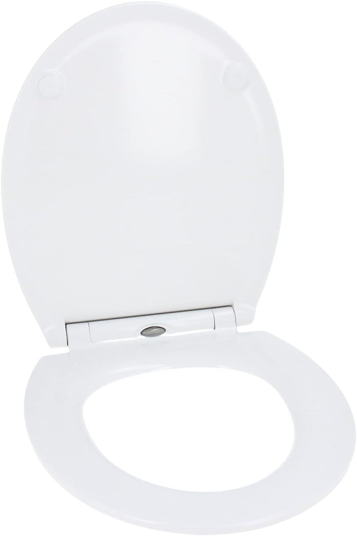 Hydroland Absenkbarer Toilettendeckel D1 Slim Antibakteriell Oval Weiss | WC Sitz mit Absenkautomati