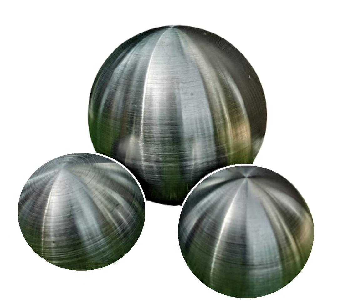 Dekokugel schwarz matt gebürstet 3er Set 15-10-10 cm aus Edelstahl Kugel Dekorationskugel Gartenkuge