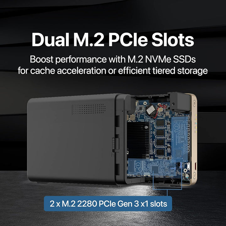 QNAP TS-264-8G-24WD-US 2 Bay Hochleistungs-Desktop-NAS mit 4 TB Speicherkapazität, vorkonfiguriertes