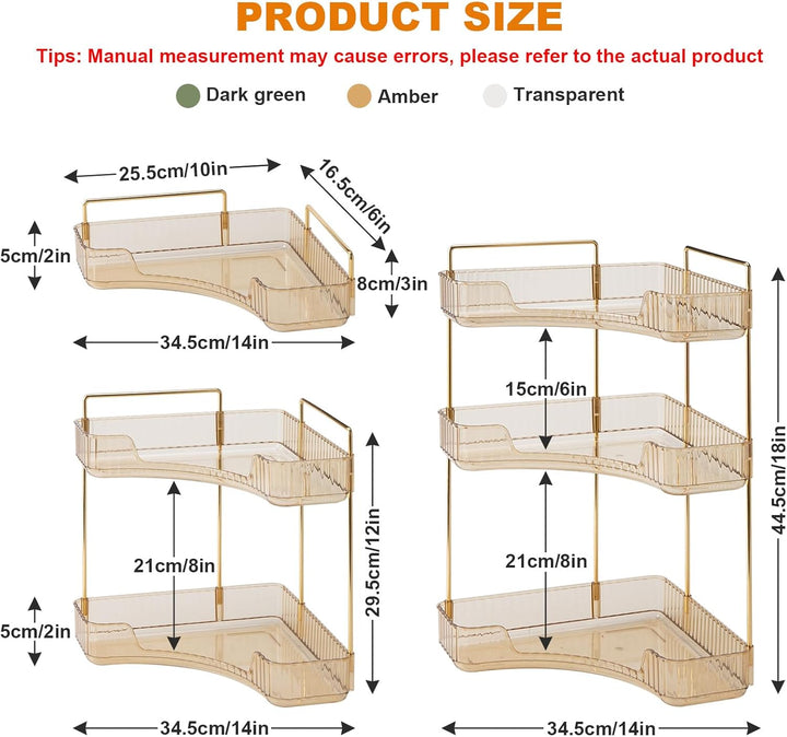 SHANNA Eckiger Make Up Kosmetik Organizer: Stapelbares Make-up-Regal mit grosser Kapazität, Badezimm