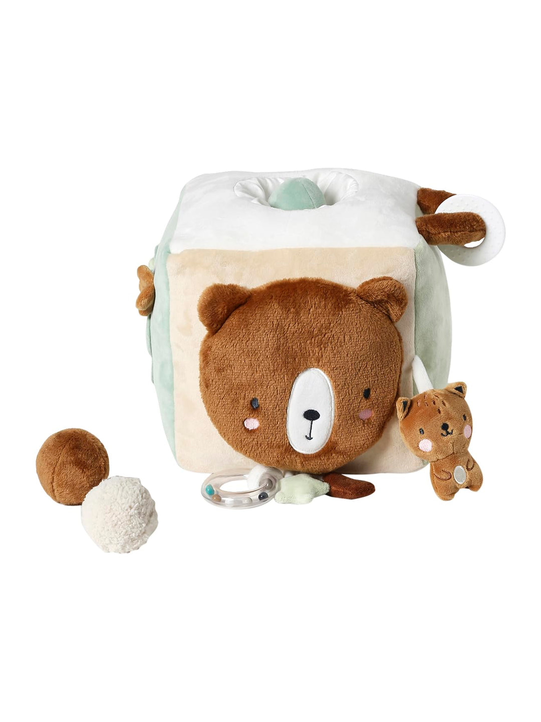 VERTBAUDET Baby Activity-Stoffwürfel GRÜNER WALD braun, Braun