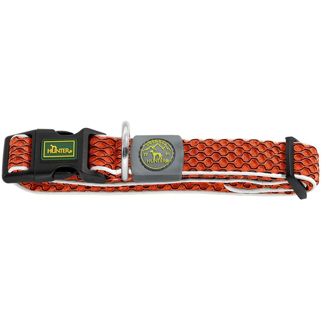 HUNTER Hundehalsung HILO VARIO BASIC, Farbe: orange, innovatives 3D-Mesh-Material, atmungsaktiv, lei