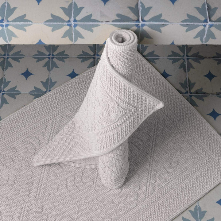 Vivaraise Badematte 100% Baumwolle Kreide (54 x 64 cm) 64X54 Weiss, 64X54 Weiss