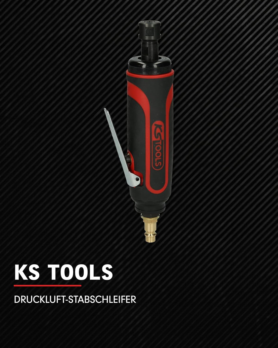 KS Tools Stabschleifer Druckluft 515.5410 6mm I Geradschleifer mit Drehzahl-Regulierung I Für HM-Frä