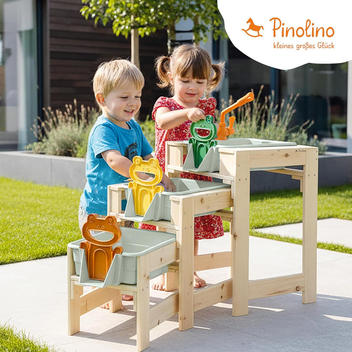 PINOLINO Wasserspieltisch-Set Frolino, 3-teilig, Outdoor Wasserspielzeug für Kinder, Gartenspielzeug