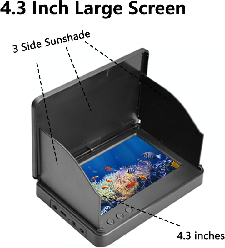 Unterwasser-Angelkamera Fischfinder, 5000 mAh IP67 wasserdichte Weitwinkelkamera mit Infrarot-Nachts