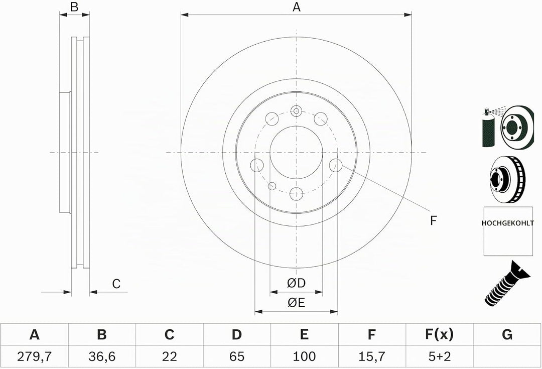 Bosch 0 986 478 852 Bremsscheibe