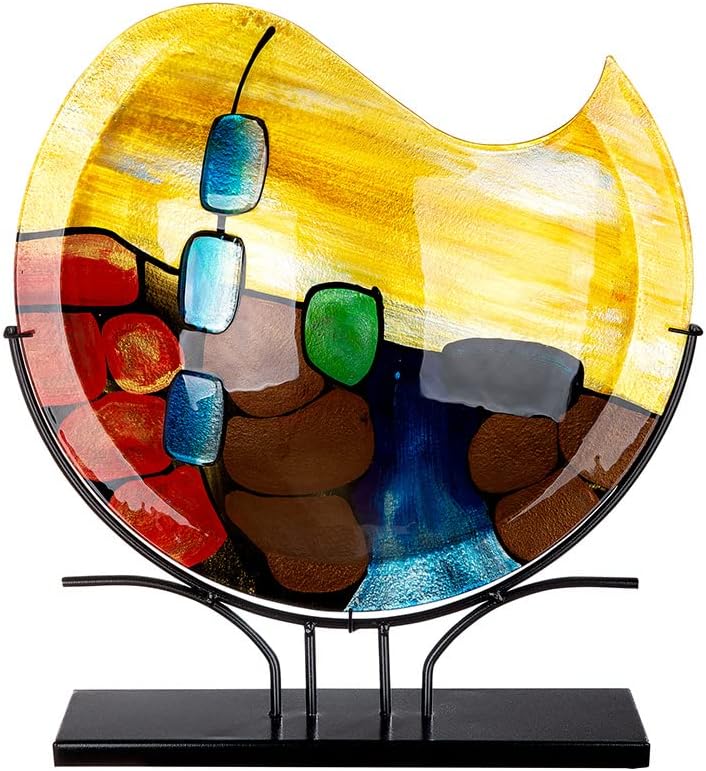 GILDE GlasArt Deko Vase Murano rund Glas Mehrfarbig 39932, Höhe 49 cm Höhe 49 cm Mehrfarbig, Höhe 49