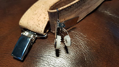 Korkhosenträger | Hosenträger aus Kork | Silbernen Schnallen | Korkstoff beige | Nachhaltige Mode |