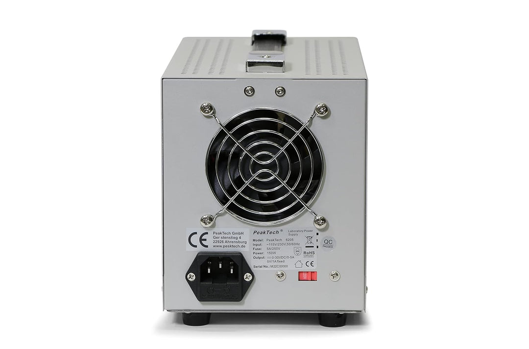 PeakTech Digtial Labornetzteil - Labornetzgerät 0-30V / 0-5A DC, stabilisiert, linear regelbar, 1 St