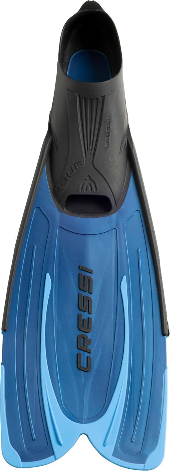 Cressi Agua Premium Flossen Self Adjusting zum Tauchen, Apnoe, Schnorcheln und Schwimmen Blau 41/42