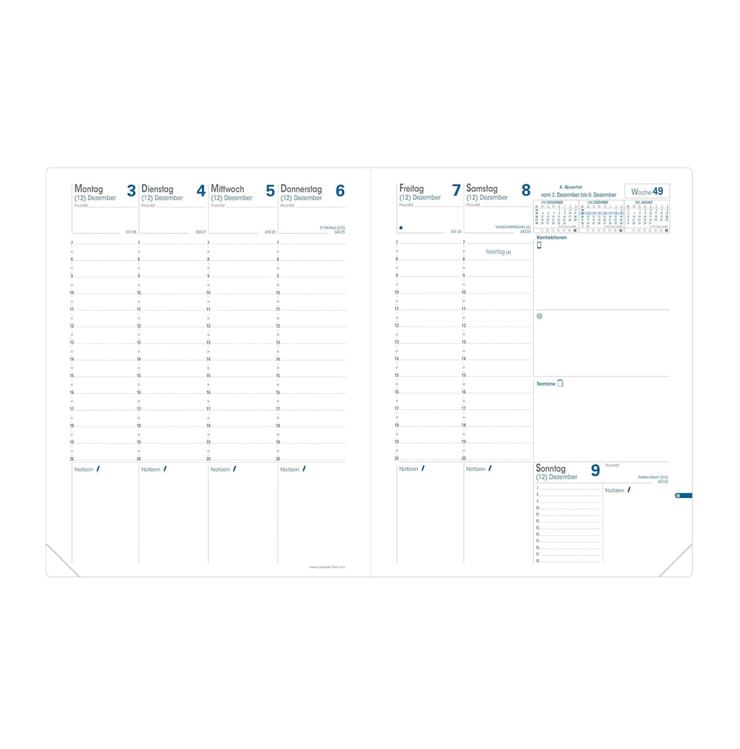 QuoVadis Terminkalender "Trinote" 18x24cm schwarz 28078Q, Kalender