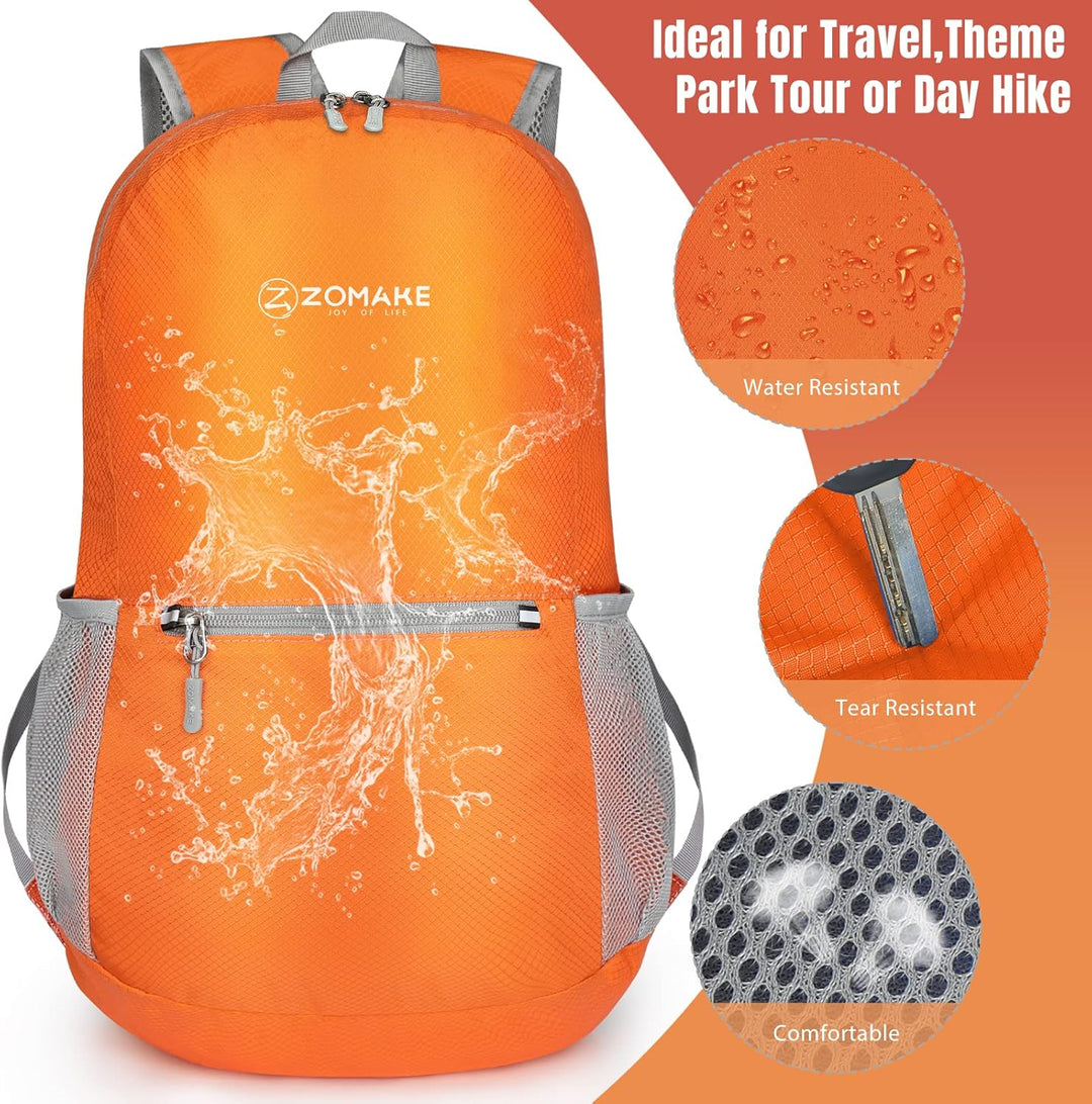 ZOMAKE Ultraleicht Faltbarer Rucksack Packbare Backpacks 20 L, Kleiner Faltbar Rucksäcke Wanderrucks