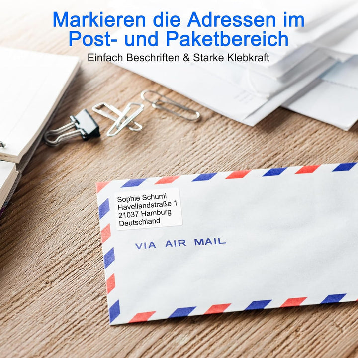 CLABEL 6 Rollen Weiss Etikettenband für 220B 221B 230B 320B Etikettendrucker selbstklebend Thermo Et