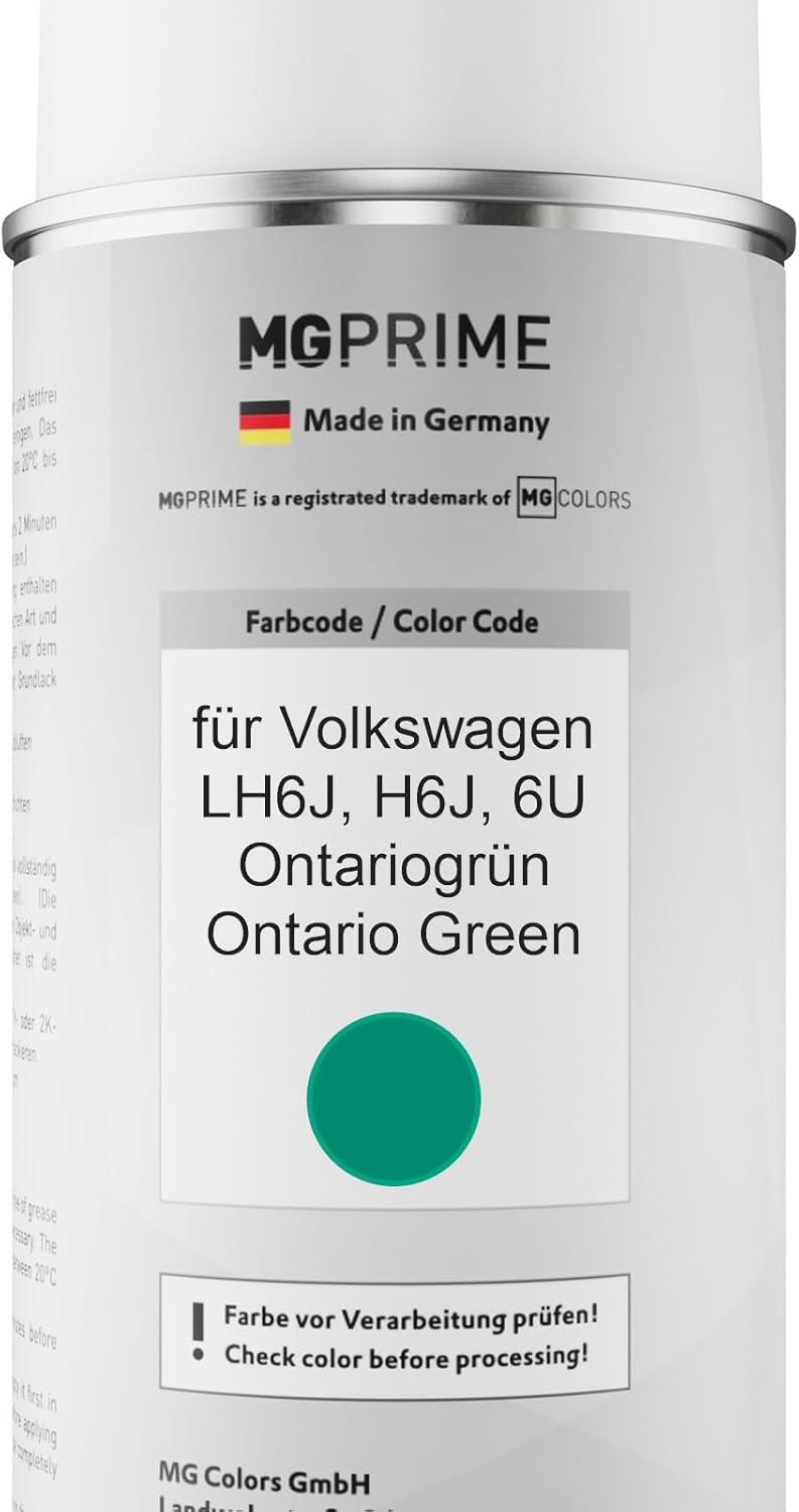 MG PRIME Autolack Sprühdosen Set für Volkswagen VW LH6J / H6J / 6U Ontariogrün/Ontario Green Basisla