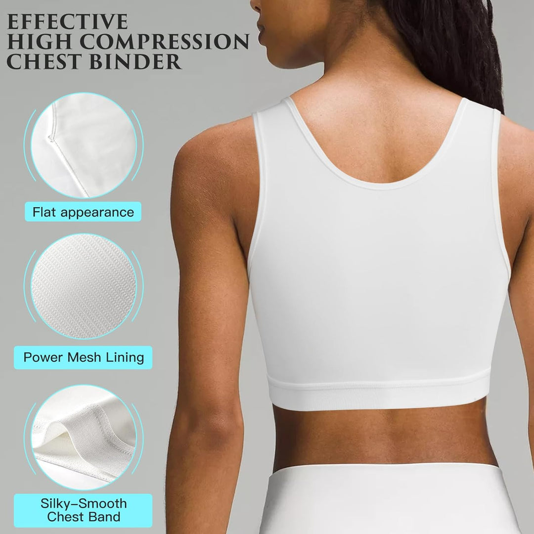 XUJI Atmungsaktive Halb Brust Binder für Transgender FTM Pullover Binder 4XL N-weiss, 4XL N-weiss