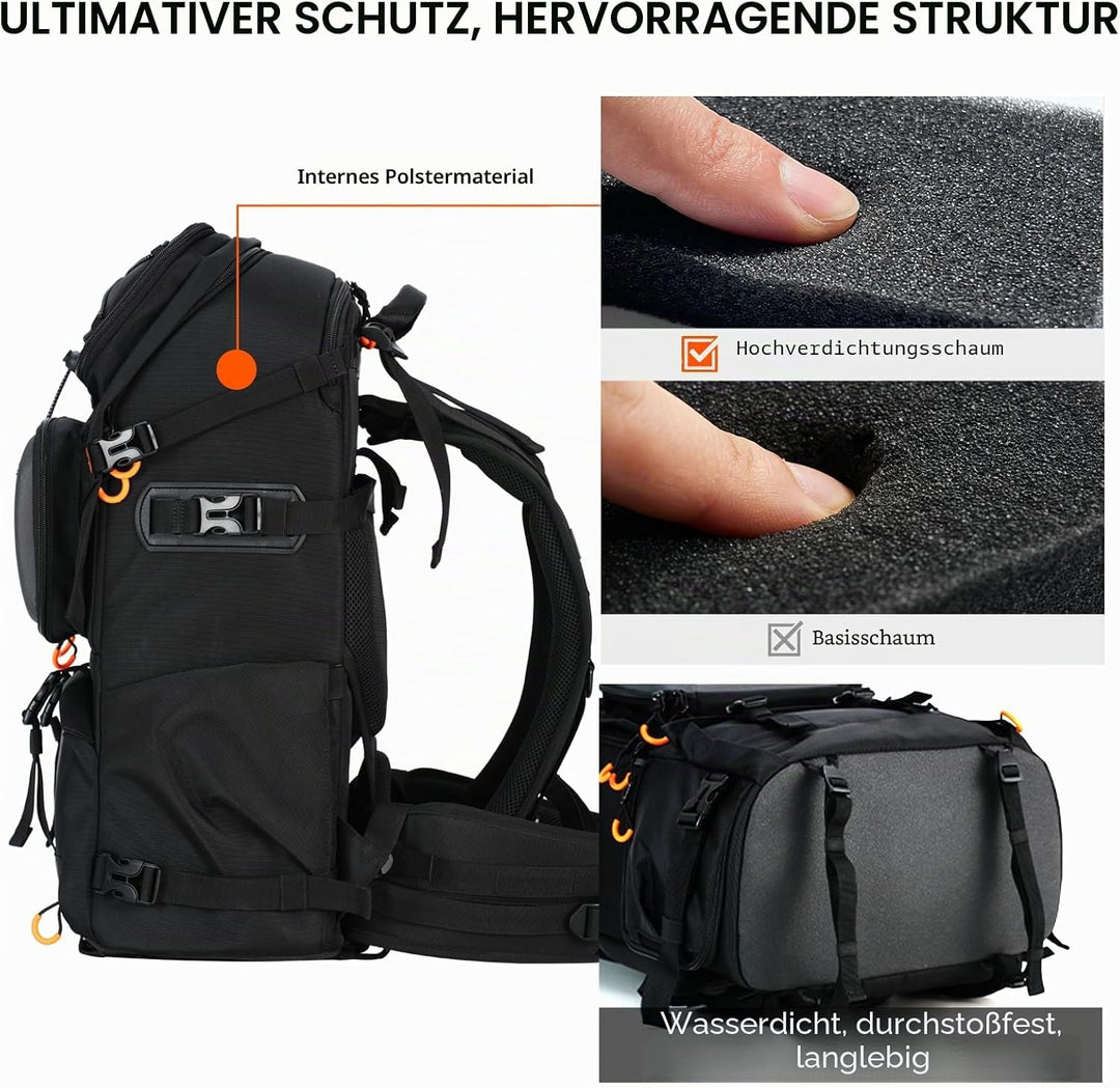 TARION Grosser Kamerarucksack Kamera Rucksack: Professionelle DSLR Drohnen Rucksack mit 17,3 Zoll La