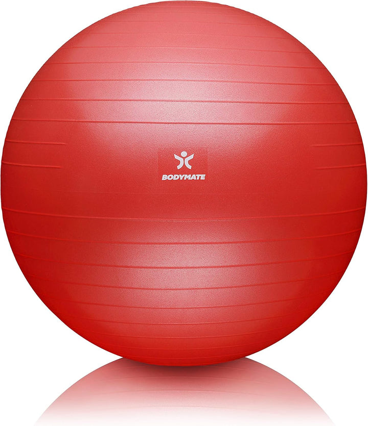 BODYMATE Gymnastikball Sitzball Trainingsball mit GRATIS E-Book inkl. Luft-Pumpe, Ball für Fitness,