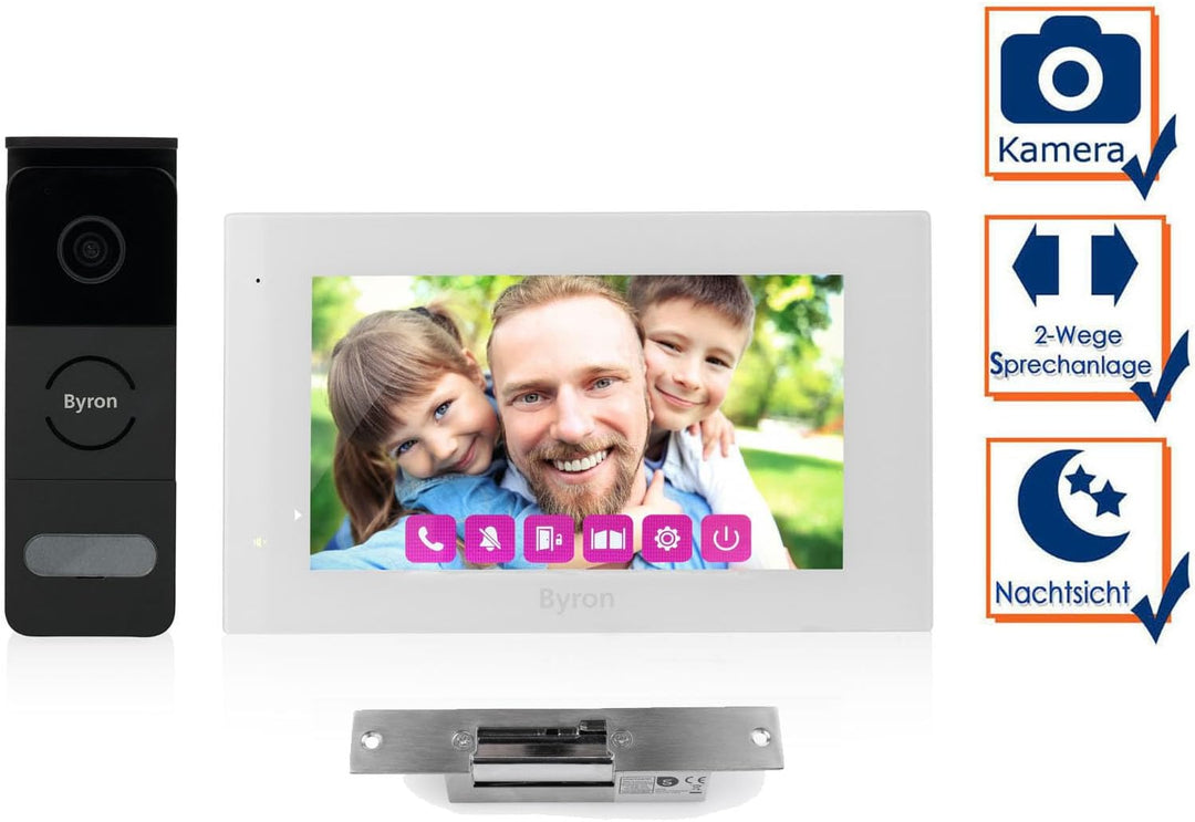 Einfamilienhaus Video Türsprechanlage mit Kamera, 7 Zoll Touchscreen & Türöffner