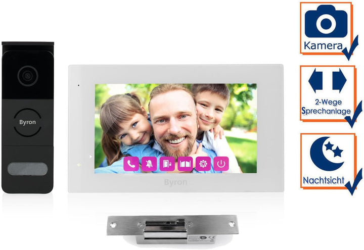 Einfamilienhaus Video Türsprechanlage mit Kamera, 7 Zoll Touchscreen & Türöffner