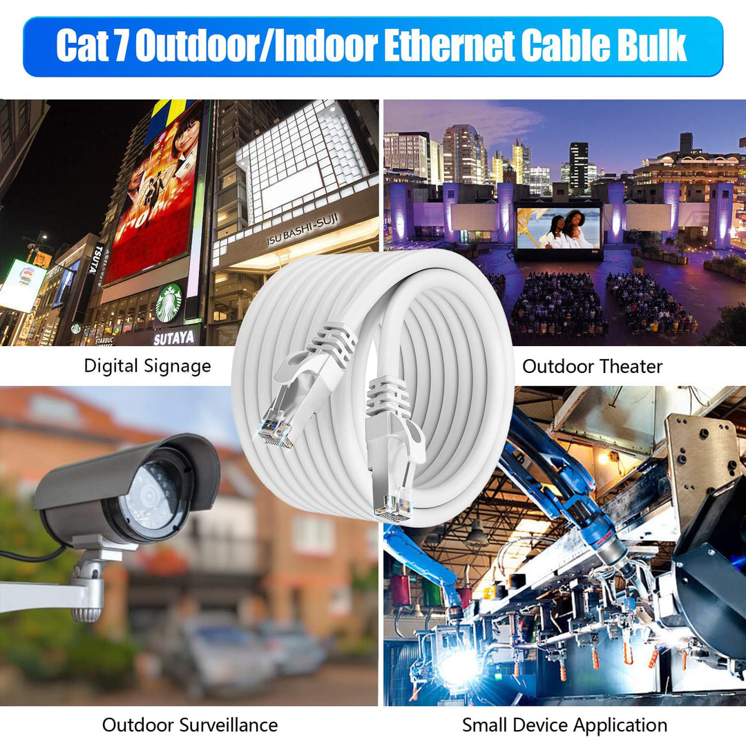 Soibke Lan Kabel 12meter, Cat 7 Weiss Netzwerkkabel S/FTP Geschirmt Ethernet Kabel Hochgeschwindigke
