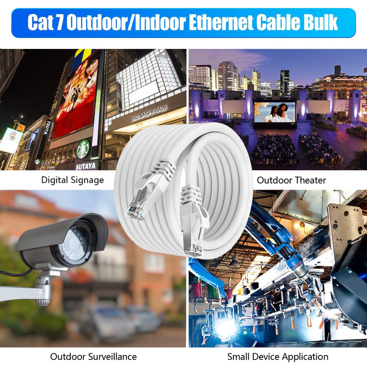 Soibke Lan Kabel 12meter, Cat 7 Weiss Netzwerkkabel S/FTP Geschirmt Ethernet Kabel Hochgeschwindigke