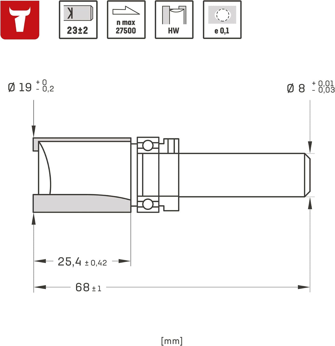 STIER Bündigfräser 8 mm
