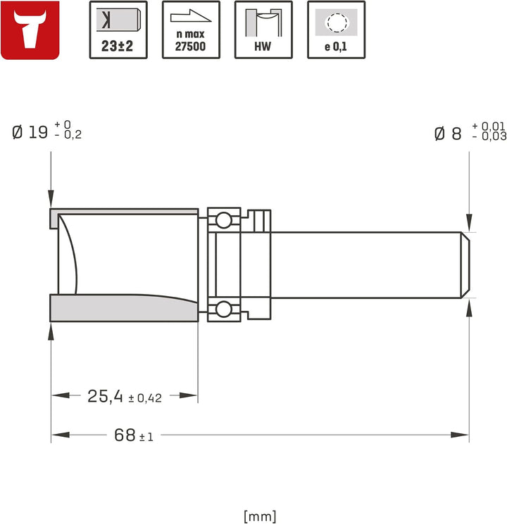 STIER Bündigfräser 8 mm
