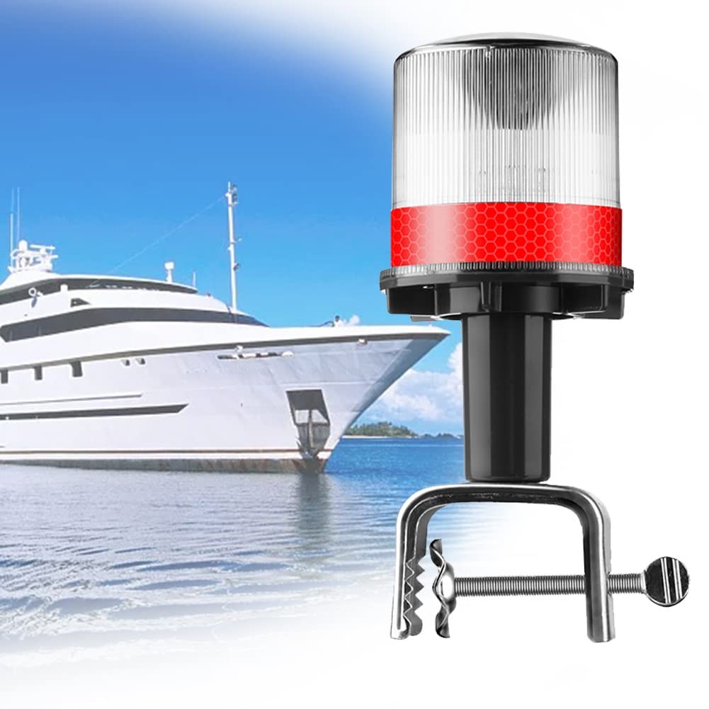 Solare Signalleuchten, LED Boot Navigationslichter mit Solarlichtquelle, IP65 Wasserdichtes Design f